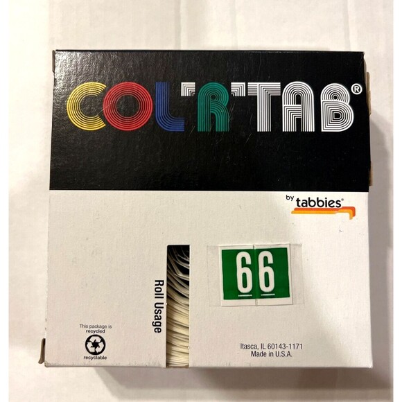 Tabbies Original COL'R'TAB 11000 Series Numeric Labels 9 lot 1"H x1 1/2"W BUNDLE - Picture 9 of 11